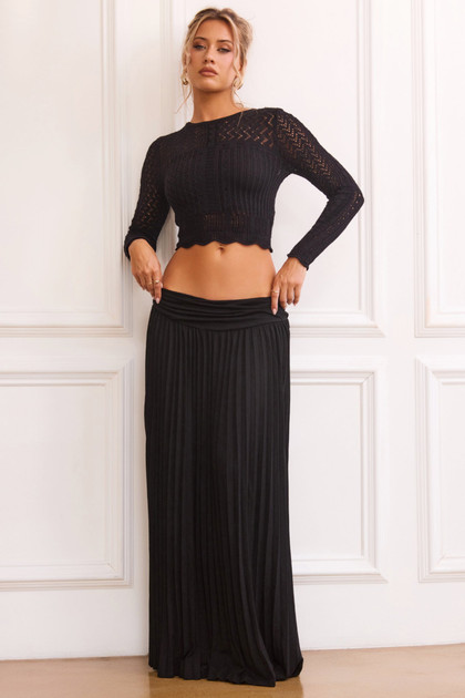 Rue Knit Maxi Skirt - Black | Sage and Paige AUS.