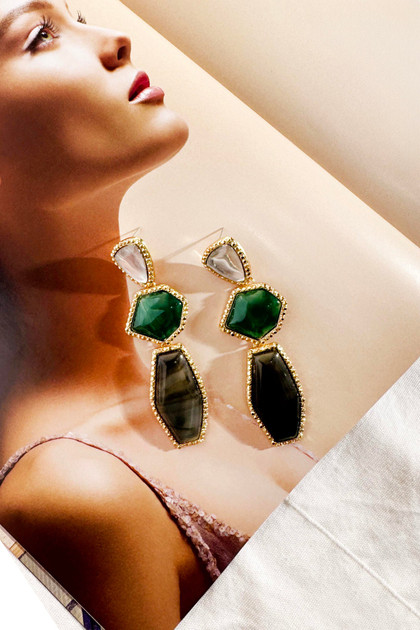 Mystic Prism Earrings - Green Multi | Sage and Paige AUS.
