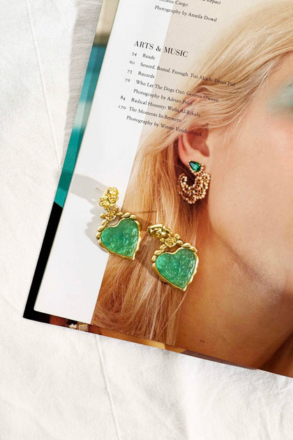 Emerald Heart Earrings - Green | Sage and Paige AUS.