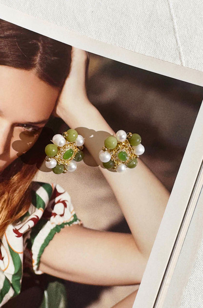 La Prairie Earrings - Green