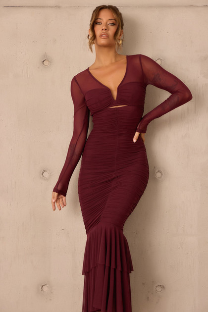 Whispering Love Maxi Dress - Wine