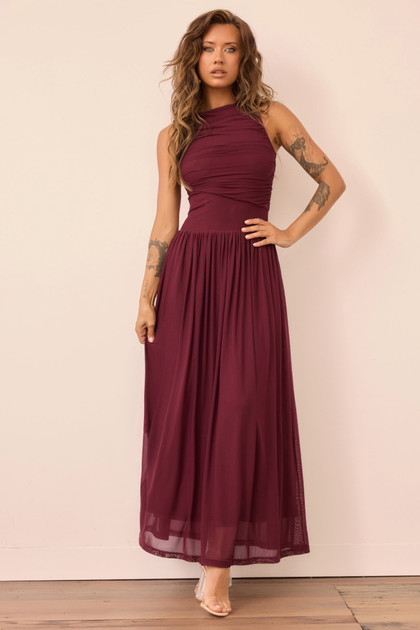 Painters Garden Maxi Dress - Plum
