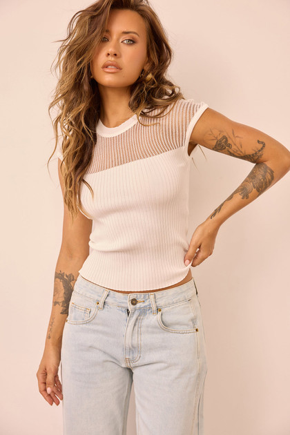 Starlit Dreams Knit Top - White