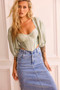 Inner Power Satin Top - Pistachio | Sage and Paige AUS.