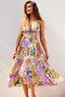 Taking Sides Midi Dress - Purple Multi | Sage and Paige AUS.