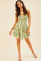 Carmela Mini Dress - Green Print | Sage and Paige AUS.
