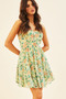 Carmela Mini Dress - Green Print | Sage and Paige AUS.