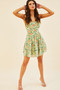 Carmela Mini Dress - Green Print | Sage and Paige AUS.