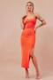 Stacked Up Midi Dress - Tangerine | Sage and Paige AUS.