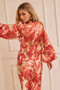 All That Matters Midi Dress - Red Multi | Sage and Paige AUS.