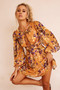 Pulling You In Mini Dress - Mustard Multi | Sage and Paige AUS.