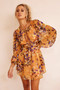 Pulling You In Mini Dress - Mustard Multi | Sage and Paige AUS.