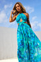 Havana Bloom Maxi Dress - Blue Multi | Sage and Paige AUS.