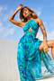 Havana Bloom Maxi Dress - Blue Multi | Sage and Paige AUS.