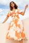 Abstract Flow Midi Dress - Orange Multi | Sage and Paige AUS.