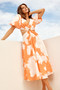Abstract Flow Midi Dress - Orange Multi | Sage and Paige AUS.