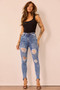 Easy Does It Crop Jeans - Washed Blue