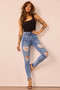 Easy Does It Crop Jeans - Washed Blue