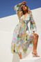All Cloud Burst Midi Dress - Mint Multi | Sage and Paige AUS.