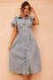 Amber Denim Midi Dress - Washed Blue | Sage and Paige AUS.