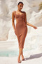 Sandre Midi Dress - Tan | Sage and Paige AUS.