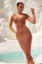 Sandre Midi Dress - Tan | Sage and Paige AUS.