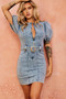 Another Love Denim Mini Dress - Washed Blue | Sage and Paige AUS.