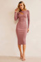 Moon Phase Midi Dress - Mocha | Sage and Paige AUS.