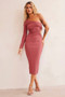 Sheer Glow Midi Dress - Antique Rose | Sage and Paige AUS.