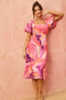 Art Of Bloom Midi Dress - Pink | Sage and Paige AUS.