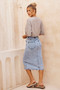 Always Mine Denim Midi Skirt - Washed Blue | Sage and Paige AUS.