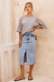 Always Mine Denim Midi Skirt - Washed Blue | Sage and Paige AUS.