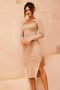Portia Knit Midi Dress - Camel | Sage and Paige AUS.