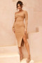 All About It Midi Dress - Caramel | Sage and Paige AUS.