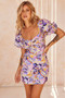 Alora Mini Dress - Purple Multi | Sage and Paige AUS.