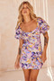 Alora Mini Dress - Purple Multi | Sage and Paige AUS.