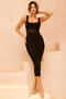Lily Rose Midi Dress - Black | Sage and Paige AUS.