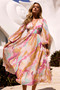 All Cloud Burst Midi Dress - Pink Multi | Sage and Paige AUS.