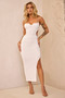 Stacked Up Midi Dress - White | Sage and Paige AUS.