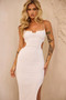 Stacked Up Midi Dress - White | Sage and Paige AUS.