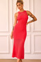 Butterfly Effect Knit Midi Dress - Red | Sage and Paige AUS.
