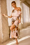 Tanya Midi Dress - Beige Multi | Sage and Paige AUS.