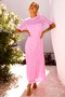 Rosalyn Crochet Maxi Dress - Pink | Sage and Paige AUS.