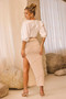 Classic Movement Midi Skirt - Beige | Sage and Paige AUS.