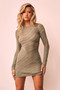 Final Countdown Knit Mini Dress - Khaki | Sage and Paige AUS.
