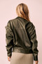 Penny Vegan Leather Jacket - Moss | Sage and Paige AUS.