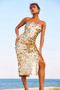 Stay Cute Midi Dress - Gold | Sage and Paige AUS.