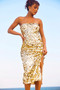 Stay Cute Midi Dress - Gold | Sage and Paige AUS.