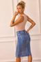 Midnight Sun Denim Midi Skirt - Blue | Sage and Paige AUS.