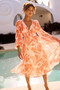 Palm Perfect Midi Dress - Orange Multi | Sage and Paige AUS.